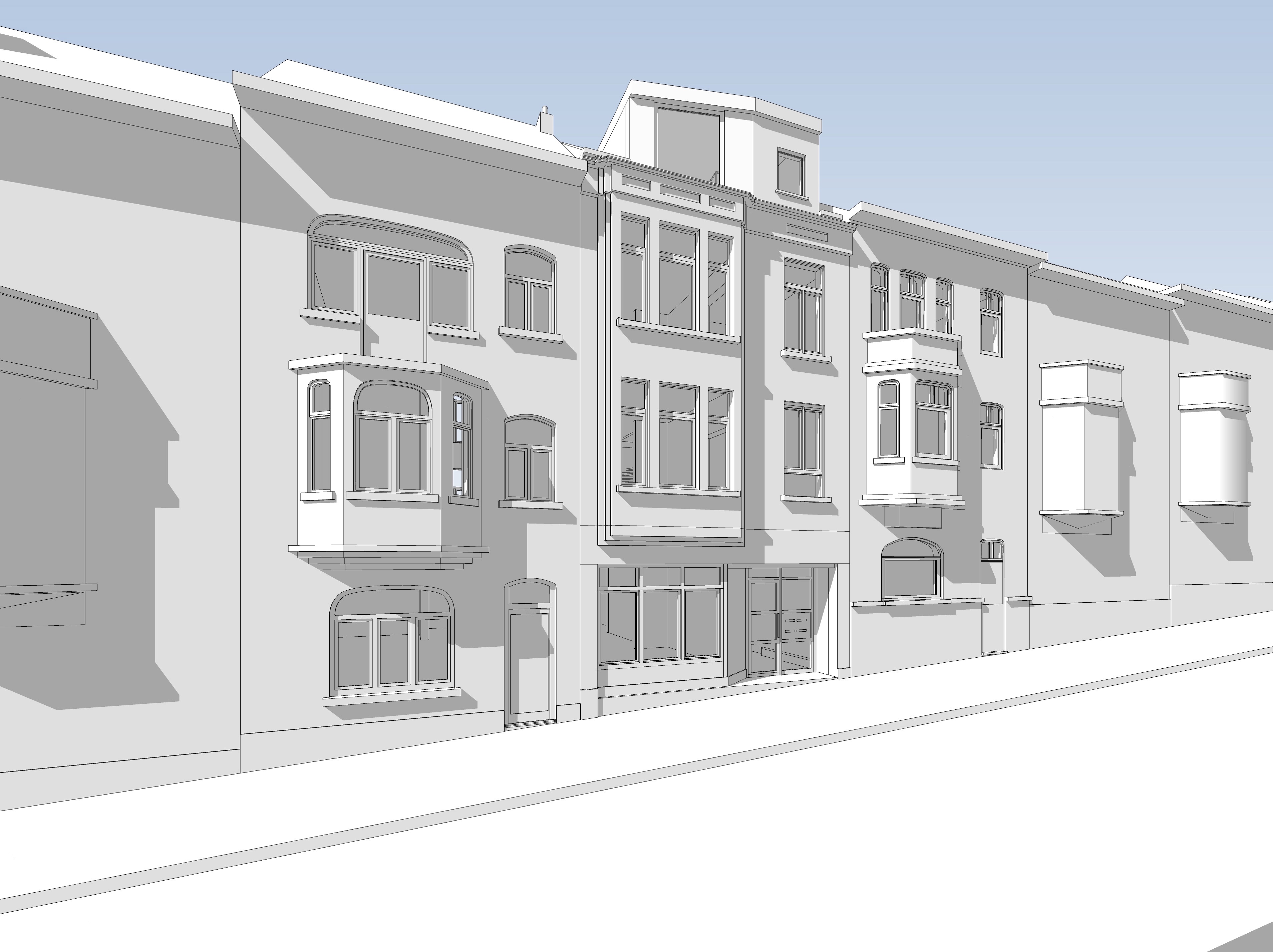 vue en 3D de la rue de l'Expansion intégrant le projet