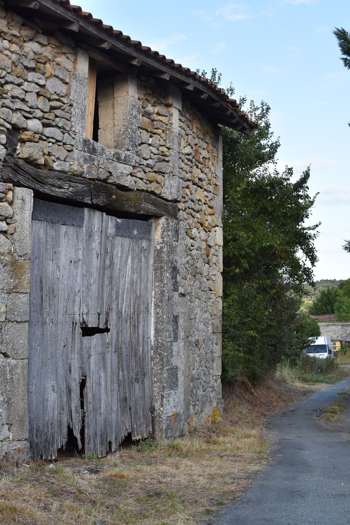 photo de l'ensemble des bâtiments depuis le fond de la parcelle