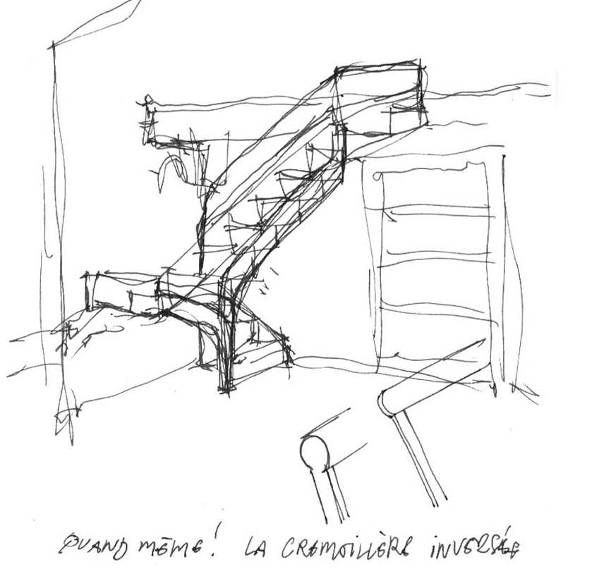 croquis de l'escalier