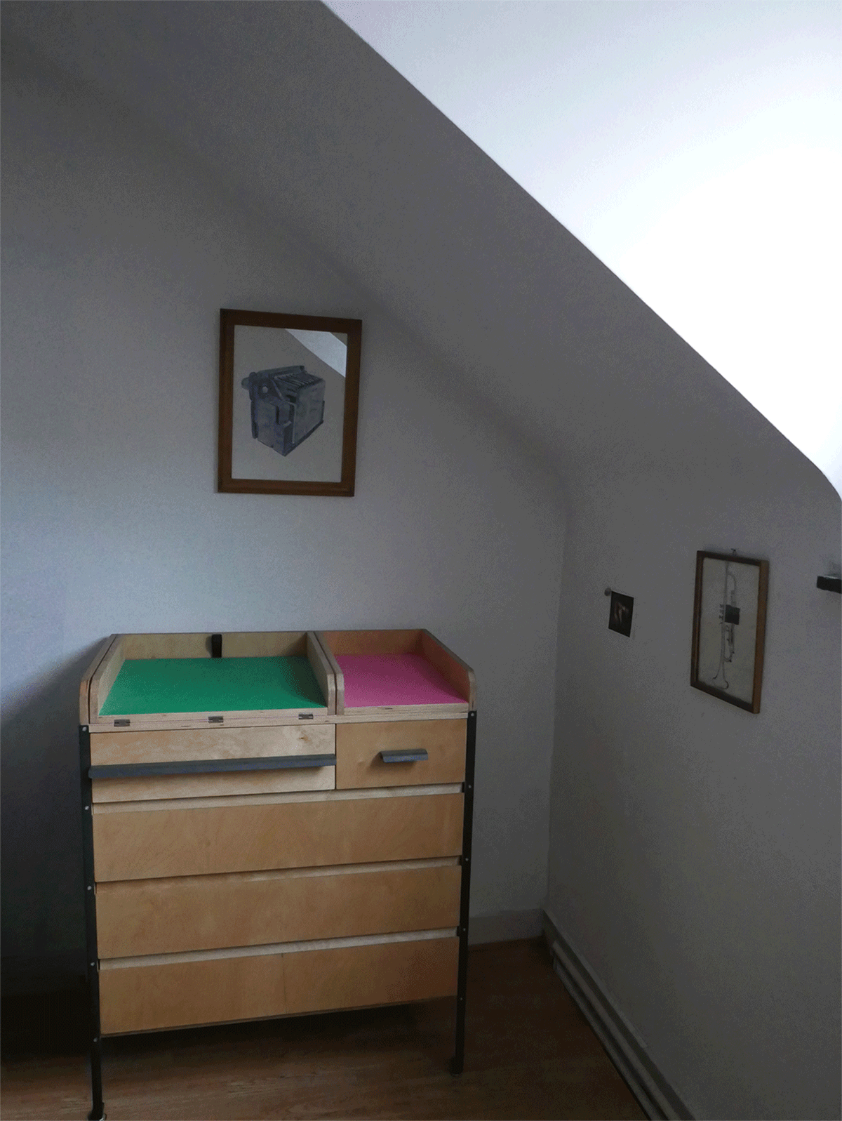 gif animé de la langeuse installée