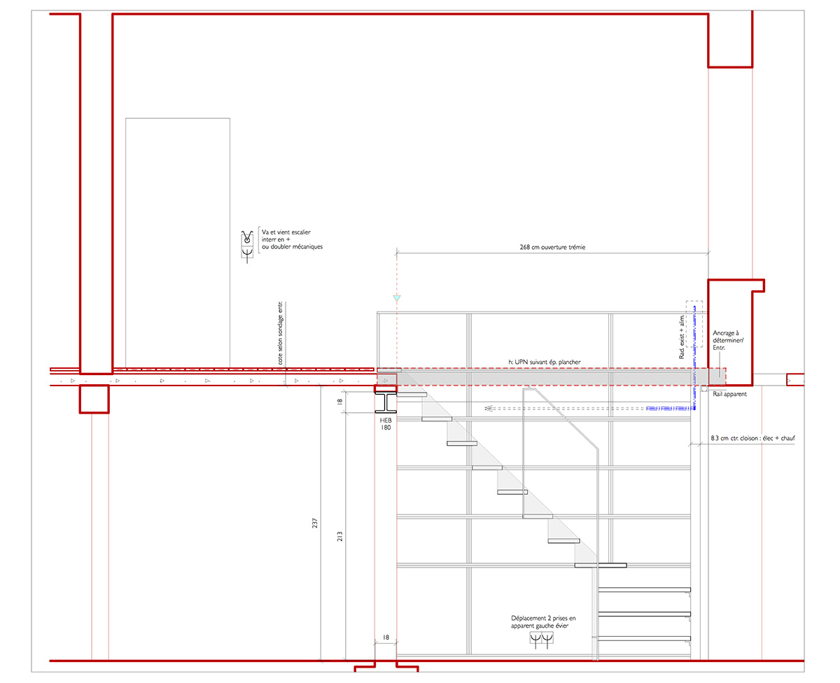 vue en coupe du projet