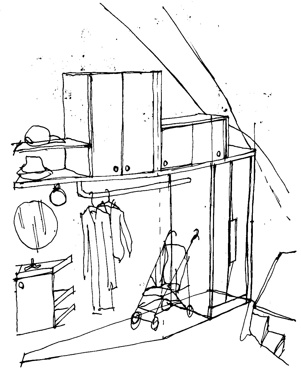 croquis du mobilier d'entrée